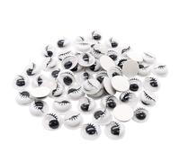 ZKSXOA 100 Pieces Wiggle Googly Eyes with Self Adhesive, Peel & Stick Wiggle Eyes, Plastic Craft Eyes, Black White Sticky Wobbly Eyes for DIY Crafts Decoration (20mm)