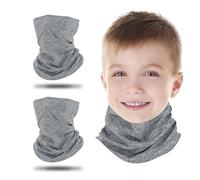 ZKSXOA 2 Pack Fleece Windproof Neck Gaiter Face Covering Mask,Winter Kids Neck Warmer, Outdoors Mutifunctional Headwear Balaclava for Boys and Girls