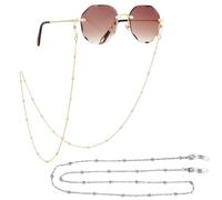 ZKSXOA 2 Pcs Eyeglasses Chain, Glasses Chain Bead Glasses Strap Spectacle Chain Glasses Cord Sunglasses Strap Lanyard Eyewear Strap for Women Sports
