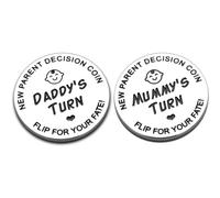 ZKSXOA 2pcs New Parents Decision Coin,Gifts for Mum Dad,New Mum Gifts，Stainless Steel Commemorative Coins, Gifts for Dad Mum, Newborn Baby Gifts