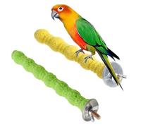ZKSXOA 2pcs Parrot Perches,Colorful Birdcage Scrub Stand Bar for Bird Parrot Budgies Parakeet Cockatiels Conure Lovebird Cage Paw Grinding Toy