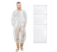 ZKSXOA 3 Poncho Waterproof, Rain Ponchos Family Pack, Disposable Rain Poncho for Adult & Kid, Unisex Clear Poncho with Drawstring Hood, Lightweight Rain Coat, Perfect for Disney, Hiking, Festivals