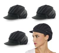ZKSXOA 3pcs Catering Hats Adjustable Cooking Cap, Chef Hat Black, Food Service Hairnets Cooking Chef Cap,Unisex Mob Cap with Elastic Closure, for Kitchen Restaurant Cooking