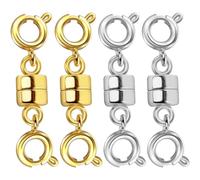 ZKSXOA 4 Pack Magnetic Necklace Clasps and Closures Magnetic Jewelry Clasps Connector Locking Magnetic Jewelry Clasp Converters for Jewelry Bracelet Necklace Making