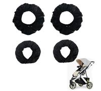ZKSXOA 4-Pack Pram Wheel Covers, Baby Stroller Wheel Covers, Oxford Fabric Stroller Wheel Protectors, Waterproof Stroller Wheel Cover, Stroller Dustproof Accessories (Black)