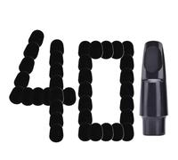 ZKSXOA 40 pcs Mouthpiece Cushions, Oval Rubber Mouthpiece Patches Pads, hick Alto/Tenor Saxophone Mouthpiece Pads Rubber for Beginners, Musicians, Saxophones, Hautbois and Clarinets(Black)