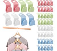 ZKSXOA 48 Pieces Clothes Hangers Space Savers, Multicolor Clothes Hanger Connector Hooks, Hanger Connector Hooks for Wardrobe Organise Space Saving (Multicolor)