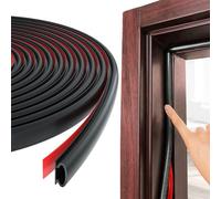 ZKSXOA 6M Black D-Shape Rubber Door Seal Upvc Window Weather Strip Replacement for 2.5-6mm Gap,Self Adhesive PVC Sound Proofing Door Frame Seal Draft Excluder,Noise Wind Blocker for Cabinets,Caravan