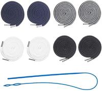 ZKSXOA Drawstring Cord, 8 Pcs, with Easy Drawstring Threaders, Replacement Drawstring Cord, 130 cm Universal Cord, with Metal Closure Ends, for Jackets Sweatshirts Sports Trousers Pants Shoes Coats