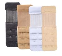 ZKSXOA Elastic Extender Set 2 Hooks, Pack of 4 Soft Comfortable Bra Extender, Elastic Stretchy Bra Strap Extensions