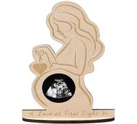 ZKSXOA Pregnancy Announcement Ultrasound Frame Stand Wooden Sonogram Frame Gift for Mother-to-be Social Baby Shower Media Photo Prop, Ultrasound Sonogram Wood Picture Frame Expectant mother photo