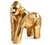 ZKSYLSM Golden Gorilla Statue - Abstract Art Resin Sculpture for Home and Office Decor - Tabletop, Bookshelf, or Desktop Ornament - 8.3" H - Gift for Animal Lovers