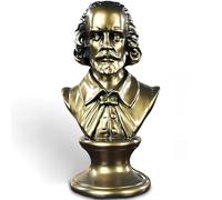 ZKSYLSM Shakespeare Bust Bronze Statue - 12 inches Resin Sculpture for Library and Piano Decor