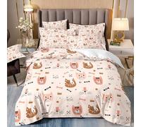 ZKTCYC King Size Duvet Cover Cat Fish Bones King Size Bedding Sets for Kids Boys Girls Aldult Bedding Made of Microfiber with Pillowcase 48x74 cm