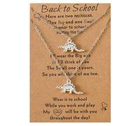 Zktfyshk 2 Pieces Fashion Necklace 3D Fat Dinosaur Pendant Clavicle Chain Necklace Adjustable Chain Jewelry Present