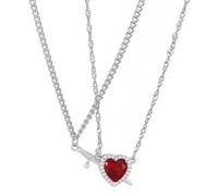 Zktfyshk 2Pieces Heart Arrows Necklace Set Symbolizing Love and Commitment Alloy Texture Fashion Neck Jewelry Present for Couples