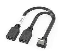 Zktfyshk 65W USB Splitter Cable 1 Male To 2 Female Extension Adapter For Charging And Data Transfer 90 Degree