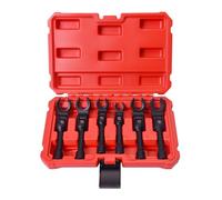 Zktfyshk 6PCS Long Flexible Head Injectors Fuels Line Socket Wrench Set 3/8inch Drives Crowfoot Nut Wrench Tool