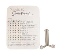 Zktfyshk Board Game Wood Phase 10 Score with Colored Pegs Scoring Phase Card Game Score Sheets Easy to Use Light Weight Scoring Board