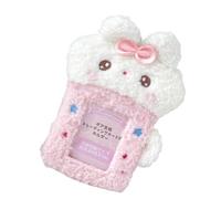 Zktfyshk Cartoon Rabbits Shaped Plush Card Holder Photo Sleeve Storage Case for Identity Cards and Decorative Use in Daily Life