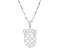 Zktfyshk Croatian Flag Necklace Stylish Neckchain Jewelry with Croatia Badge Adjustable Ethnic Pendant Choker for Men Women