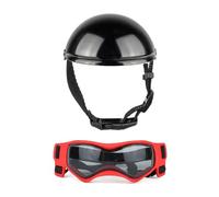 Zktfyshk Dog Helmet with Ear Hole Pet Helmet and Goggles Set with Adjustable Strap Dog Puppy Head for Bike