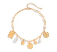 Zktfyshk Elegant Shell Crosses Necklace Jewelry Accessory for Women with Gold Charm and Bohemians Seashells Designs Wear