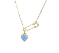 Zktfyshk Heart Pendant Necklace Pin Necklace Date Jewelry Alloy Texture for Music Festival and Fashion Shows