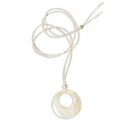 Zktfyshk Hollow Round Natural Shell Pendant Necklace Unique Clavicle Chain Party Favor Shell Charm Choker Ornament