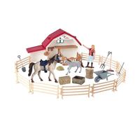 Zktfyshk Imaginative Horse Stable Pretend Play Set Detailed Animal Models Grooming Accessories for Kids Educational Development Simulation Horse Figurine