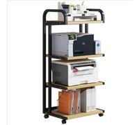 zktoermn 3/4-Tier Rolling Printer Stand With Wheels, Large Utility Rack For Home Office Books, Files & Office Supplies Organizer(40x50x118cm)
