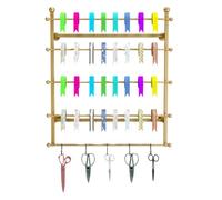 zktoermn 5 Tier Ribbon Storage Organizer, Metal Wall Mounted Ribbon Organize, Freestanding Multifunctional Rack for Home, Retail Stores, Flower Shop(Gold,70x12x80cm)