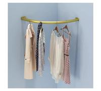 zktoermn Clothing Display Stand, Corner Coat Rack Stainless Steel Wall-mounted Clothes Rail Industrial Pipe Clothing Rack for Women's Men's Clothing Store (Color : Gold, Size : 80x80cm)