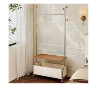 zktoermn Coat Rack Freestanding with Storage Basket, Floor-Standing Garment Rack, Stable and Moveable, Rolling Clothes Rack for Bedroom, Balcony, Living Room(Silver,60x32x183cm)