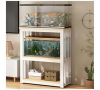 zktoermn Heavy Duty Metal Aquarium Stand, 3 Tier Adjustable Fish Tank Stand Shelf, Multi-Functional Fish Tank Rack For Breeder Tank Turtle Reptile Terrariums(White-b,80x40x100cm)