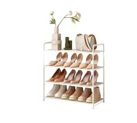zktoermn Mesh Style Shoe Rack, Metal Standing Shoe Rack, Adjustable Shoe Shelf Storage Organizer for Bathroom, Garage, Hallway, Bedroom, Living Room(White,60x27x64cm)