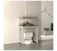 zktoermn Metal Display Stand & Fish Tank Stand, High Load-Bearing Storage Shelf With Anti-Slip Feet For Aquarium, Boutique, Exhibition Hall, Living Room(White,40x40x70cm)