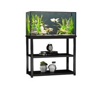 zktoermn Metal Fish Tank Stand, Heavy Duty Aquarium Stand With 2-Tier Open Storage Shelves, For Turtle Tank Reptile Terrariums, Multi-Use Display Rack For Home Office(Black-A,70X30X70CM)