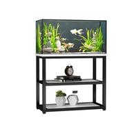 zktoermn Metal Fish Tank Stand, Heavy Duty Aquarium Stand With 2-Tier Open Storage Shelves, For Turtle Tank Reptile Terrariums, Multi-Use Display Rack For Home Office(Black-B,70X45X70CM)