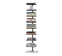 zktoermn Metal Spine Book Tower, 6/8 Tier Floor Type Invisible Bookshelf Corner Suspension Simple Bookcase for Living Room Home Office Study (Color : Black, Size : 35x28x150cm)
