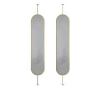 zktoermn Modern Room Divider, Privacy Decoration Separators with Glass, Freestanding Room Partition Wall Dividers, for Bedroom, Living Room, Bathroom(Gold-2pcs,180x35cm/70.9x13.8in)