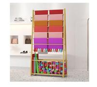 zktoermn Ribbon Organizer with Storage Basket, Freestanding Scarf Organizer for Closet, Multifunctional Wrapping Paper Display Stand for Craft Rooms, Flower Shops(Gold,80x40x170cm)