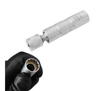 ZKTOOL 16mm Universal Joint Magnetic Spark Plug Wrench, Thin Wall 12 Point 3/8 Inch CR-V Swivel Spark Plug Socket, Spark Plug Puller, Spark Plug Removal Tools