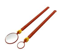 ZKTOOL 2pcs 1000V Insulated Inspection Mirror Set, Telescopic Inspection Mirrors for Hybrid and Electric Vehicles, Portable Round 180 Degree Rotating Inspection Mirror (20MM and 40MM)