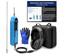 ZKTOOL Automotive Electronic Mechanics Stethoscope Electronic EAR Diagnostic Device Kit EM410, with Short and Long Probe, Headphones, Engine Noise Finder Detector Tester, Frequency Range 20Hz~20KHz