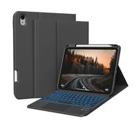 ZKTUYU for iPad A16 11th /10th Generation Case with Keyboard 11 inch/ 10.9 inch 2025/2022, Detachable Bluetooth Touchpad Keyboard with Backlit, Black