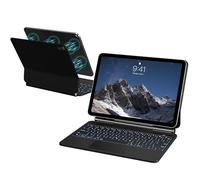 ZKTUYU for iPad A16 11th /10th Generation Case with Keyboard 11 inch/ 10.9 inch 2025/2022, Floating Magnetic Stand, Touchpad Keyboard with Backlit, Black