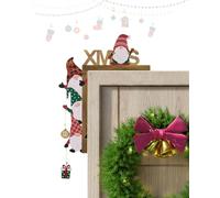 ZKUNL Cute Letters Door Frame Decoration Christmas, Christmas Decoration, Cute Gnome Figure Walls Door Decoration with Round Sticker, Funny Christmas Corner Door Frame for Decoration, Filling and