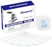 Zkupanx Lab Microscope Slides - High-Clarity, Shatter-Resistant Glass Slides for Microscope with Cover Slips, Pre-Cleaned & Vacuum Sealed for Precision Specimen Preparation