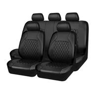 ZKUZKA 9Pcs Car Seat Cover Sets for Volkswagen Golf 2008-2013 golf 6, Leather Waterproof Breathable Seat Covers Full Set Seat Protector,A-Black